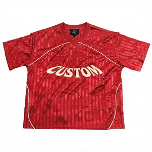 Camiseta de Fútbol Retro Personalizada, Estilo Vintage, Formal, de Satén, Sólida, Cuello Alto, Ropa Deportiva para Hombre, 100% Poliéster, Serigrafía - Product Image 1