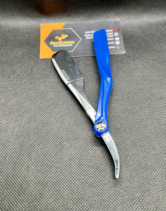 Rasoir de sécurité pliant en acier inoxydable à lame unique avec manche en plastique, haute qualité, pour barbier, logo personnalisé, pour hommes et barbe, vente en gros - Product Image 5