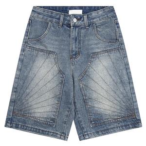 Pantalones Cortos de Mezclilla de Algodón para Hombre, de Secado Rápido, Impermeables, Transpirables, Estilo Vintage Lavado, para Verano, Estilo Urbano, con Remaches - Product Image 2