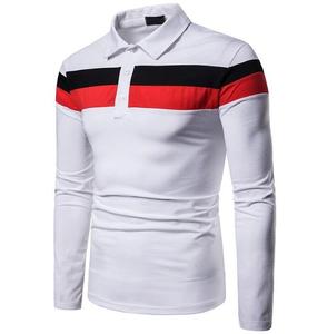 เสื้อเชิ้ตผู้ชายทรงเข้ารูปสไตล์ลำลองสำหรับฤดูใบไม้ร่วง แขนยาว พิมพ์ลายดิจิทัล ระบายอากาศได้ดี สีพื้น แต่งปกเสื้อสีตัดกัน - Product Image 4