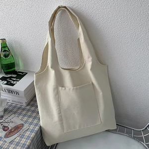Wholesale Custom Blank <b>Canvas</b> Tote <b>Bag</b> with Front Pocket Durable Reusable <b>Shopping</b> <b>Bag</b> for Women Daily and Travel - Product Image 4