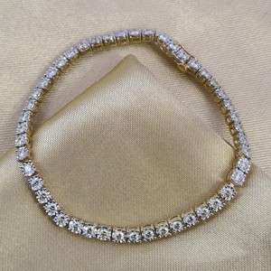 Jewelspaark 1.95 Ct Natural White Brilliant Cut Diamond Tennis Cluster Floral Claw Setting <b>Bracelet</b> 925 Sterling <b>Silver</b> Rhodium - Product Image 1