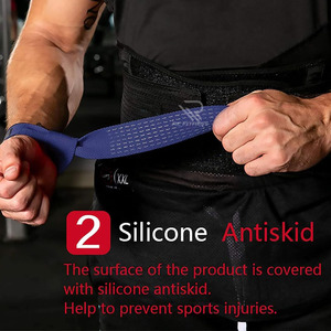 Correas de levantamiento de pesas resistentes, accesorios profesionales para entrenamiento en gimnasio, correas de levantamiento de algodón con logotipo personalizado, accesorios de fitness OEM, marca privada. - Product Image 3