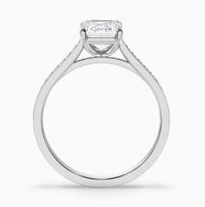 <b>Emerald</b> Cut Moissanite Claw Setting 925 Sterling <b>Silver</b> Gold Plated Engagement Wedding Anniversary Minimalist Dainty Promise - Product Image 2