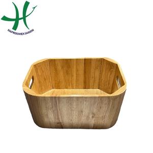 Meilleure vente de plateau de service en bois écologique de forme ovale avec base en caoutchouc plat de cuisine du Vietnam (TH 3102B) - Product Image 6