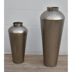 Vase à fleurs en fer doré haut de gamme, élégant, pour la maison, centre de table décoratif pour événements. - Product Image 2