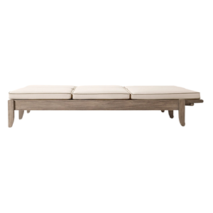 Chaise longue double de style moderne pour l'extérieur, en teck, avec dossier réglable, pour jardin et bord de piscine - Product Image 3