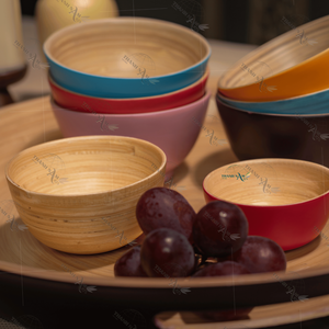 Vajilla duradera de bambú natural ecológica, platos y platos para servir ensaladas, aperitivos, comidas para eventos en casa y uso en la cocina - Product Image 3