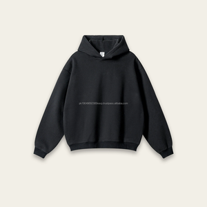 Sweat à capuche unisexe en coton, streetwear d'hiver avec col en crochet double couche, motif uni, design doublé, taille XL, approvisionnement ODM - Product Image 4