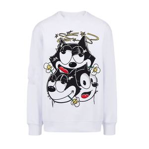 Fabricación de calidad superior tamaño adulto hombres pulóver sudadera Casual desgaste sólido hombres básicos algodón mezclado pulóver sudadera - Product Image 1