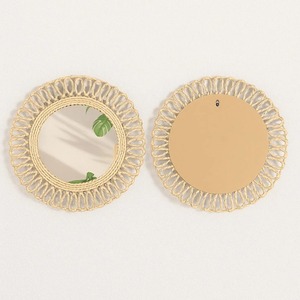Premium Rattan <b>Mirror</b> Elegant Natural Frame Perfect For Daily Use Cafe And Boutique Decor Natural And Aesthetic Vibe From India - Product Image 1