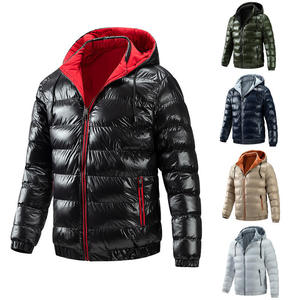 Blouson d'hiver matelassé élégant pour homme avec capuche dissimulable, fermeture éclair décontractée, style streetwear personnalisé, coupe-vent, ajustable, séchage rapide, effet bulle - Product Image 1
