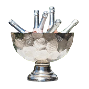 Seau à champagne et boissons en acier inoxydable doré de qualité supérieure avec base sur pied pour fêtes - Product Image 3