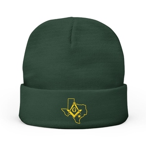 Texas Master Mason Beanie - Gold Square & Compass G Premium Knit <b>Winter</b> <b>Cap</b> - Product Image 6