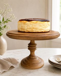 Premium Acacia Wood Cake Pedestal with Carving Style Rustic Bakery Display Tray Wedding Party Centerpiece handwork - Product Image 6