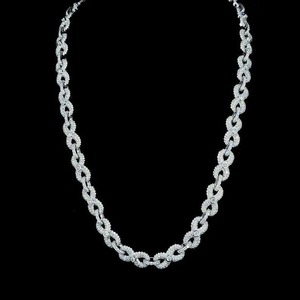 Collier chaîne en moissanite diamantée, best-seller, avec pendentif étincelant, bijoux pour hommes et femmes, en vente - Product Image 1