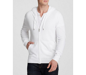 Sweat-shirt à capuche zippé noir pour homme, coupe classique, décontracté, pour l'automne, couleur unie, en coton tricoté - Product Image 4