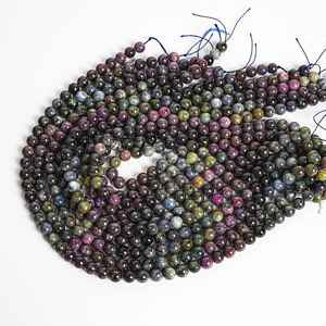 Perles de pierres précieuses en rubis et saphirs naturels authentiques, multicolores, rondes, en vrac, pour la création de bijoux, bracelets et colliers - Product Image 3