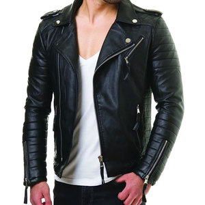Dernier style, produit très vendu, veste en cuir pour homme, veste de motard, mode, écologique, automne-hiver, imperméable, manteau en cuir - Product Image 2