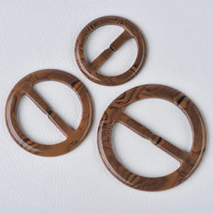 Boucles de ceinture de maillot de bain en résine plastique écologique, motif léopard ambré, design rectangulaire et rond, artisanat en résine - Product Image 6