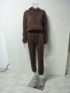 ชุดลำลองผู้หญิงสองชิ้น เสื้อแขนยาวมีซิปผ้าฟลีซ กางเกงขายาว - Product Image 2