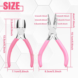 ชุดเครื่องมือทำเครื่องประดับ 2 ชิ้น, คีมปากอ่อนพร้อมคีมทำห่วง 6 in 1 ขนาด 3 มม. ถึง 10 มม., คีมปากแบน - Product Image 2