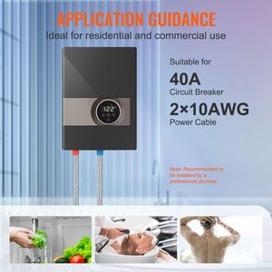 Scaldabagno Elettrico Istantaneo Senza Serbatoio da 8kW con Display Digitale della Temperatura, Facile Installazione, 240V 6000W, 24 Ore - Product Image 6
