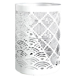 Portavelas votivas de hierro redondo decorativo para el hogar con mango revestimiento de polvo blanco terminado para decoración del hogar portavelas votivo - Product Image 4