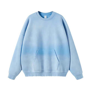 Sudadera de cuello redondo con manga raglán y bolsillo para hombre, en degradado rosa, estilo casual. - Product Image 6