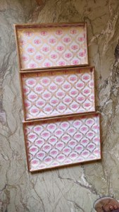 <b>Rustic</b> <b>Wooden</b> Serving Tray with Handles Decorative Ottoman Tray for Tea, Coffee, and Farmhouse Home Decor - Product Image 6