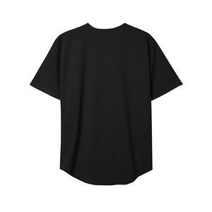 Black Baseball Jersey Plain V Neck Full Button <b>Down</b> Sportswear 100 Percent Polyester Mesh Athletic Training Shirt - Product Image 2