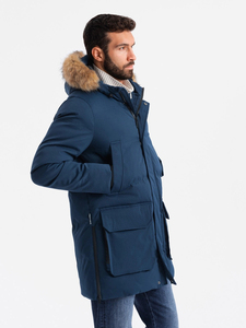 Solid International <b>Men's</b> Hooded 70% <b>Down</b> Cotton Lined Regular Fit High Grade Cozy Material Winter Apparel Long Puffer <b>Jacket</b> - Product Image 4