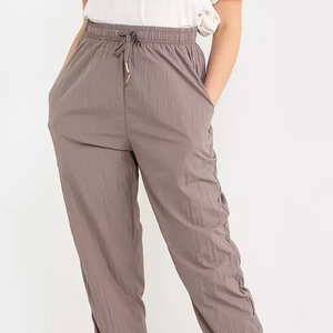 Best Quality Breathable Casual <b>Drawstring</b> Solid Color Women Flare Pants Streetwear <b>Trousers</b> 100% Cotton New Fashion Hot Sale - Product Image 5