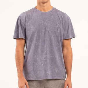 Camisetas de Hombre con Hombros Caídos y Lavado Ácido, Última Tendencia, Nuevo MOQ Bajo, Tallas Grandes, Mejor Calidad - Product Image 1