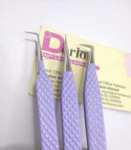 Pinces à cils de qualité supérieure, couleur violette, revêtement de haute qualité, logo personnalisé, poignée diamantée, pinces pour extensions de cils au Pakistan - Product Image 2