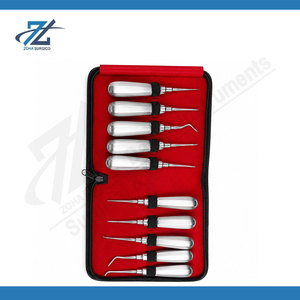 Equipo Dental: Kit de 10 Elevadores Luxadores de Raíz de Acero Inoxidable, Reutilizables y Autoclavables, Instrumentos Quirúrgicos Manuales - Product Image 2
