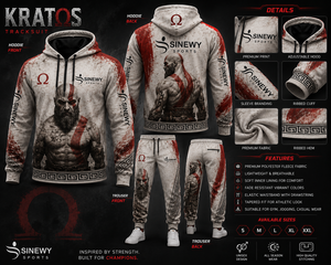Sinewy Sports God of War Legacy Kratos Premium Warrior Windproof Printed Lightweight Winter Tracksuit Collection Edition - Product Image 6