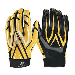 Gants de football américain professionnels pour hommes en cuir imperméables antidérapants haute performance avec grip flexible et respirant à enfiler - Product Image 3