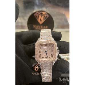 Reloj Automático Navkar con Diamantes, Diseño Plateado, Caja Rectangular de 38 mm, Reloj de Zafiro con Manecillas Luminosas, Reloj de Lujo Unisex - Product Image 1