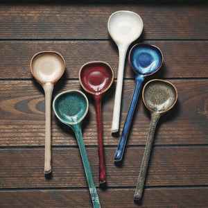 Petite cuillère mélangeuse en céramique pour la maison, multi-usages, pour porridge, dessert, café, thé, soupe, cuisson, en céramique, pour crème glacée UO - Product Image 3