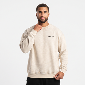 Sudadera de cuello redondo para hombre con lavado ácido, corte oversize, hombros caídos, forro transpirable, tejido French Terry ecológico, estilo casual de primavera - Product Image 4