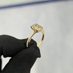 Elegant Cushion Cut Lab Grown Diamond Engagement <b>Ring</b> in 14K Yellow Gold with IGI Certified & VVS Clarity from <b>Indian</b> Supplier - Product Image 4