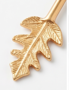 Leaf Design Handle Gold Finished <b>Cake</b> <b>Server</b> Steel Head Perfect For Special Occasions Parties Weddings And Birthday Celebration - Product Image 3