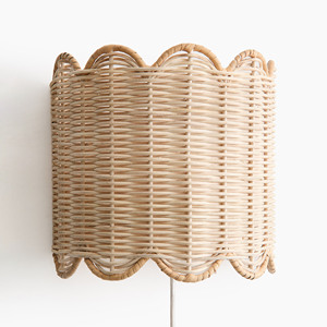 Éclairage d'appoint pour la décoration de la pièce, abat-jour en rotin naturel tissé à la main, applique murale - Product Image 5