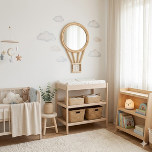 Handcrafted Eco-friendly Rattan Wall <b>Mirror</b> Hot Air Balloon Shaped <b>Mirrors</b> Decor Wall Wholesale Price from Vietnam - Product Image 3