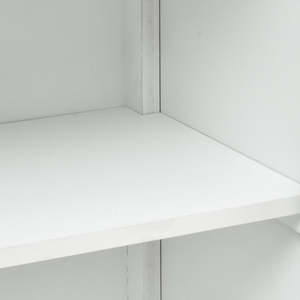 Juego de dos gabinetes de almacenamiento de madera intrincadamente tallada Diseño de mandala floral con acabado desgastado blanco para talleres de hoteles de entrada - Product Image 3