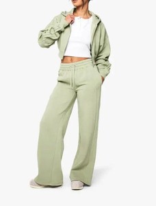Premium Design Custom <b>Oversize</b> Joggers Women's Pants & Trousers Women's Fleece <b>Sweatpants</b> Wholesale OEM Women's Wide Leg Joggers - Product Image 3
