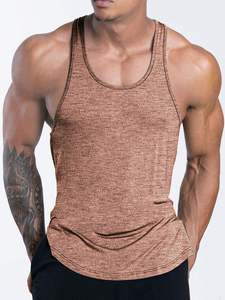 mens melange <b>stringer</b> gym <b>vest</b> seamless training tank breathable muscle fit sleeveless fitness performance activewear Oem Custom - Product Image 5