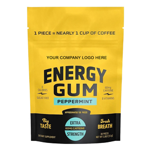 Chewing-gum énergétique certifié GMP avec caféine, vitamines B, sans sucre, étiquette privée OEM - Product Image 1