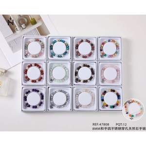 Pulsera de cuentas Angelina Peace Dove de 8 mm, acero inoxidable, piedra natural, unisex, estilo bohemio, regalo, joyería - Product Image 4